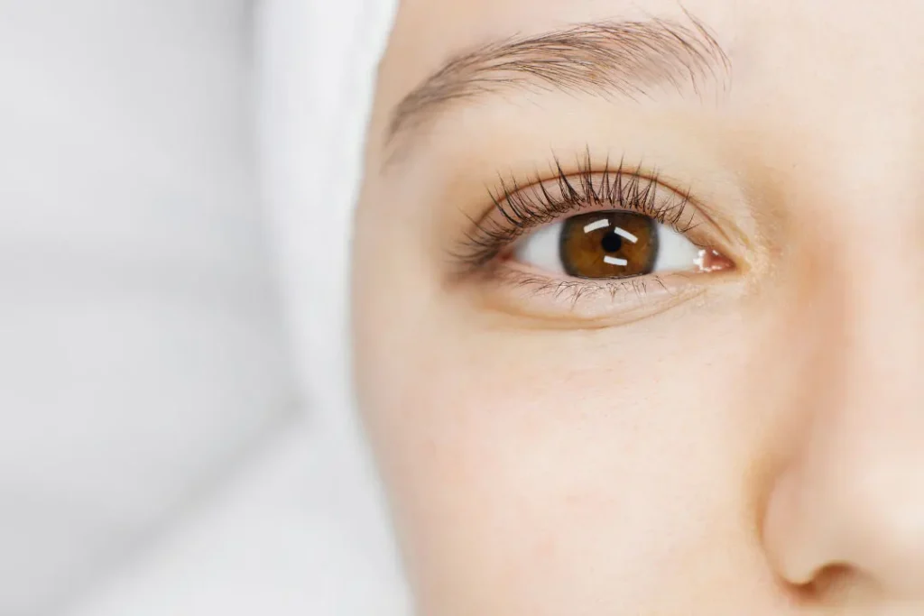 close up of beautiful female eye