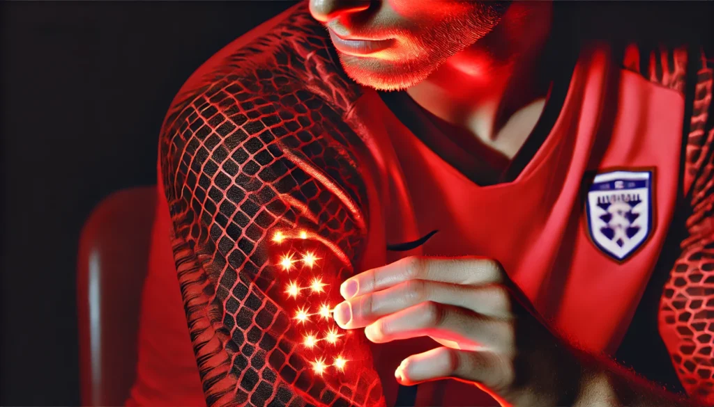 The therapeutic red light enhances skin repair, promoting healing and reducing inflammation, showcasing the potential benefits of red light treatment for eczema.