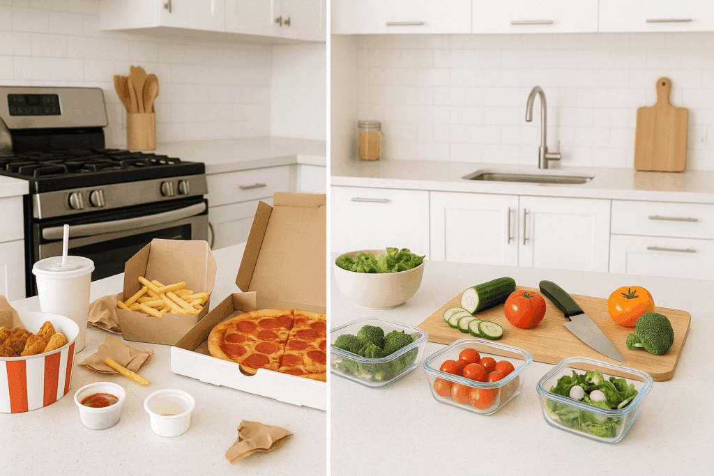 Simple Meal Preparation Strategies That Actually Work: The Best Meal Prep Plans for Busy, Health-Conscious Eaters 1 Fresh vegetables, grilled chicken, and brown rice neatly portioned into containers for simple meal preparation at home.