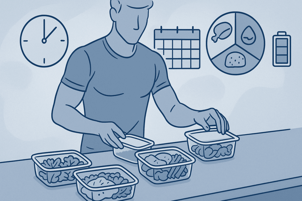 Smart Meal Prep Ideas for Weight Loss: Easy, Nutritious Recipes That Fit Your Busy Lifestyle 1 Grilled chicken, roasted vegetables, and brown rice in neatly organized containers showcasing smart meal prep ideas for weight loss.
