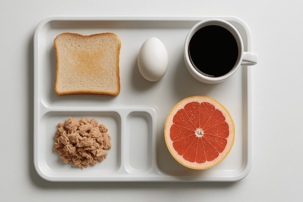 What to Know About the Kaiser 3 Day Diet: Can This Strict Diet or a 3 Food Diet Fit a Plant-Based Lifestyle? 1 Infographic showing daily calorie breakdown and meal portions on the Kaiser 3 Day Diet plan