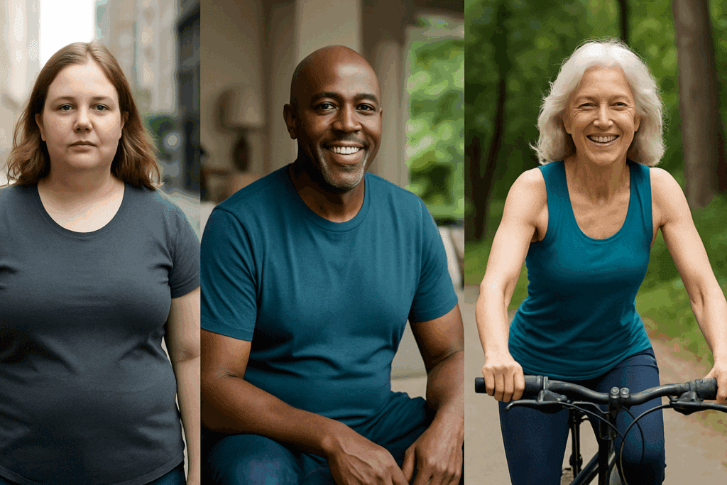 What Real People Reveal About Their Health: Whole Food Plant Based Diet Before and After Transformations Backed by Science 2 Diverse individuals showing improved health and vitality through their whole food plant based diet before and after experiences