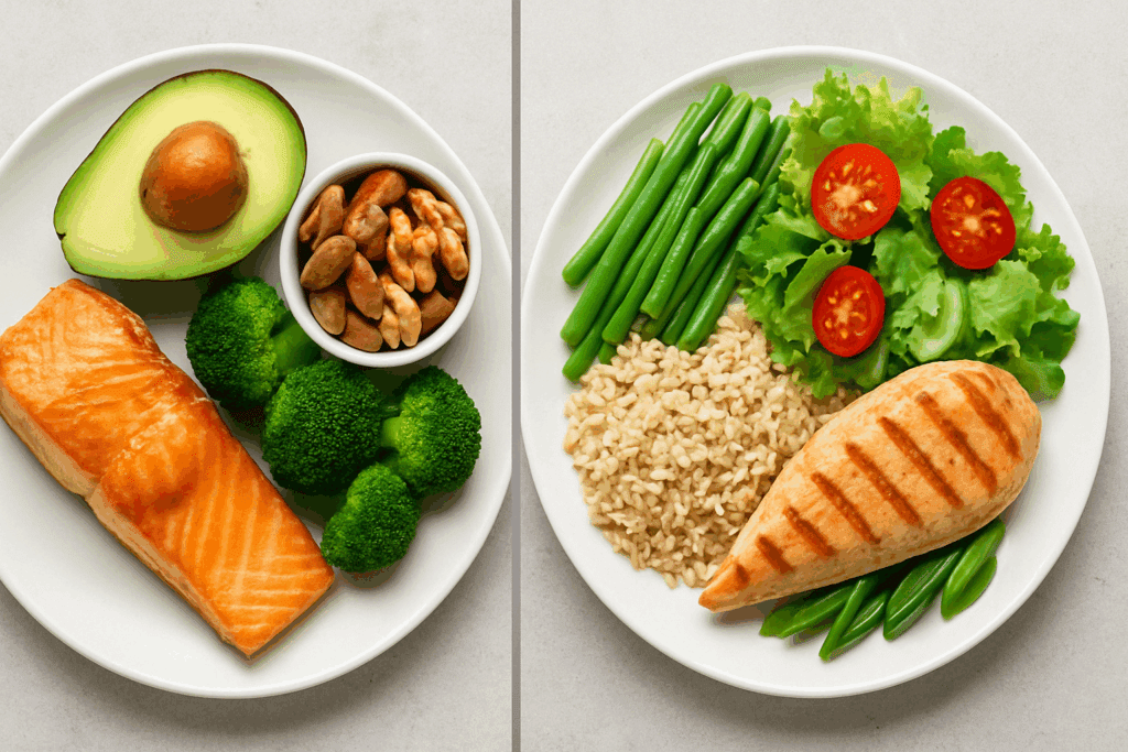 Smart Eating Made Simple: Best Meal Delivery Service for Singles Who Want Healthy, Convenient Nutrition 3 Visual comparison of keto and low-carb plated meals from the best meal delivery service for singles with dietary customization