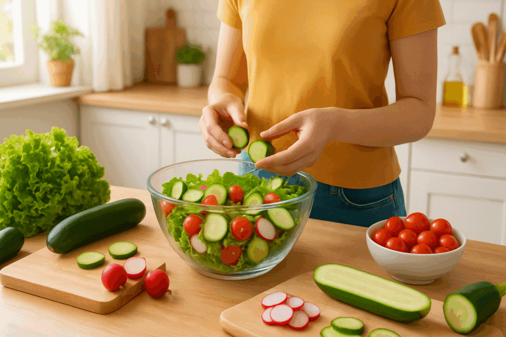 How Many Calories Are in Vegetables? A Science-Backed Guide to Low-Calorie Veg Choices for Better Health 3 Grouped fresh vegetables organized by type to show how many calories in vegetables differ across categories
