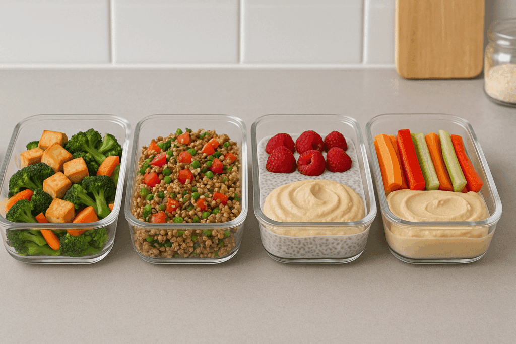 High Protein Vegetarian Diet for Weight Loss: A Science-Backed Meal Plan for Fat Loss and Fullness 2 Meal prep containers filled with balanced vegetarian dishes for a high protein vegetarian diet for weight loss