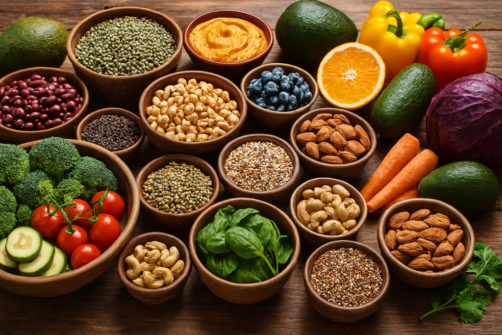 Is Oatmeal Part of the Mediterranean Diet? What Nutrition Experts Say About This Whole-Grain Staple 4 Healthy Mediterranean grocery spread with oatmeal, legumes, and fresh produce asking: is oatmeal part of the Mediterranean diet
