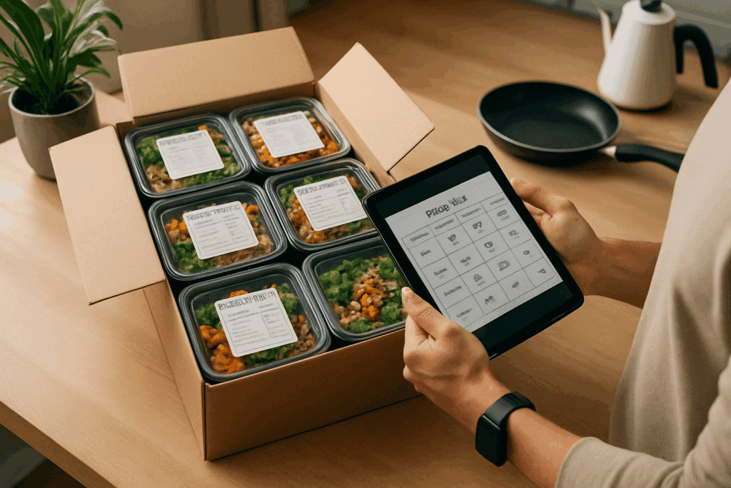 How a Fitness Meal Prep Service Can Support Mindful Eating and Long-Term Health Goals 4 Athletic person organizing weekly meals from a fitness meal prep service aligned with personal health goals