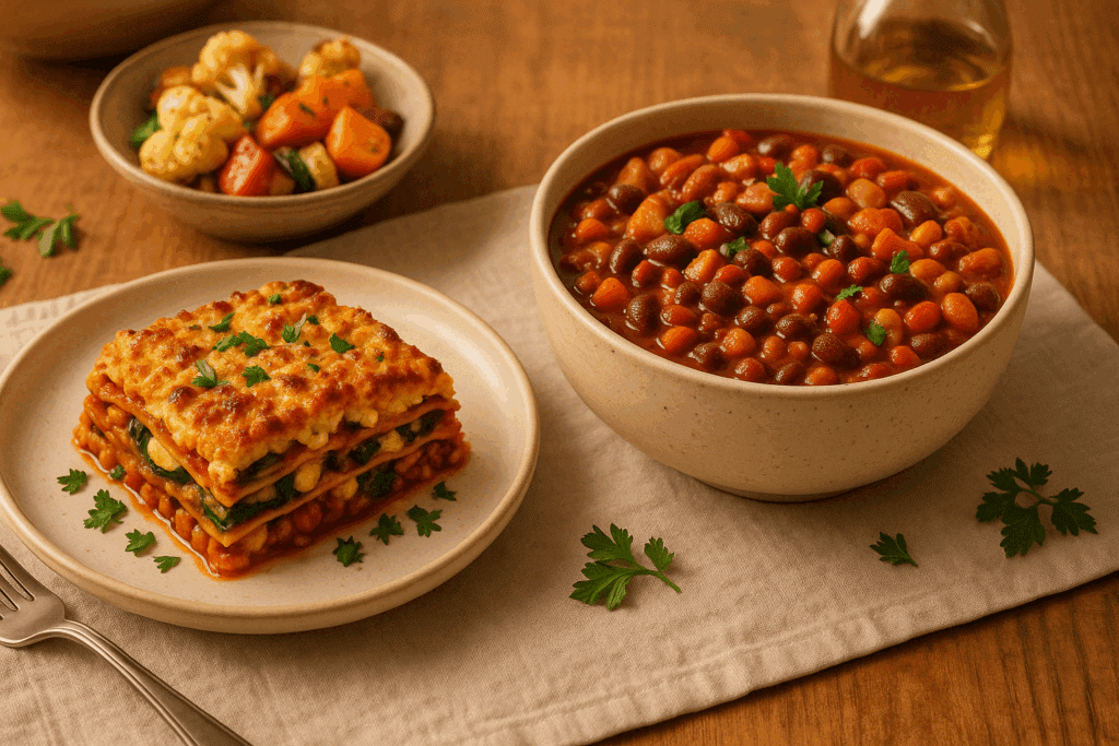 High Protein Low Calorie Meal Prep Recipes for Energy, Strength, and Smart Nutrition 4 Assorted snacks including edamame, chickpeas, and yogurt as part of high protein low calorie meal prep ideas