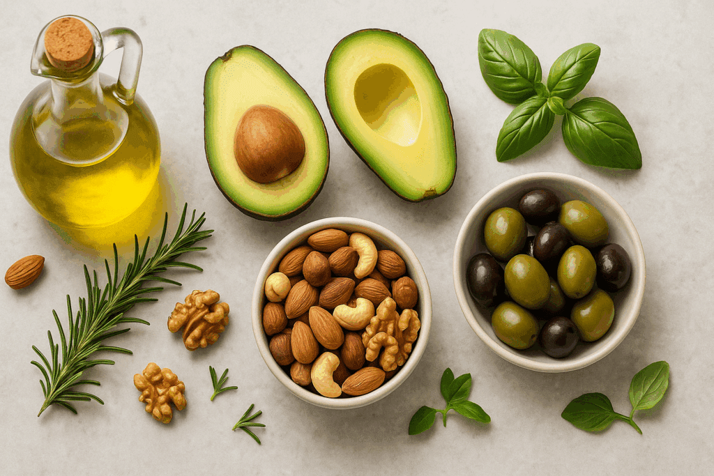 Mediterranean Diet Macros for Weight Loss: How the Right Macronutrient Balance Supports Sustainable Fat Loss and Better Health 5 Plant-based proteins and grilled fish displayed to support mediterranean diet macros for weight loss