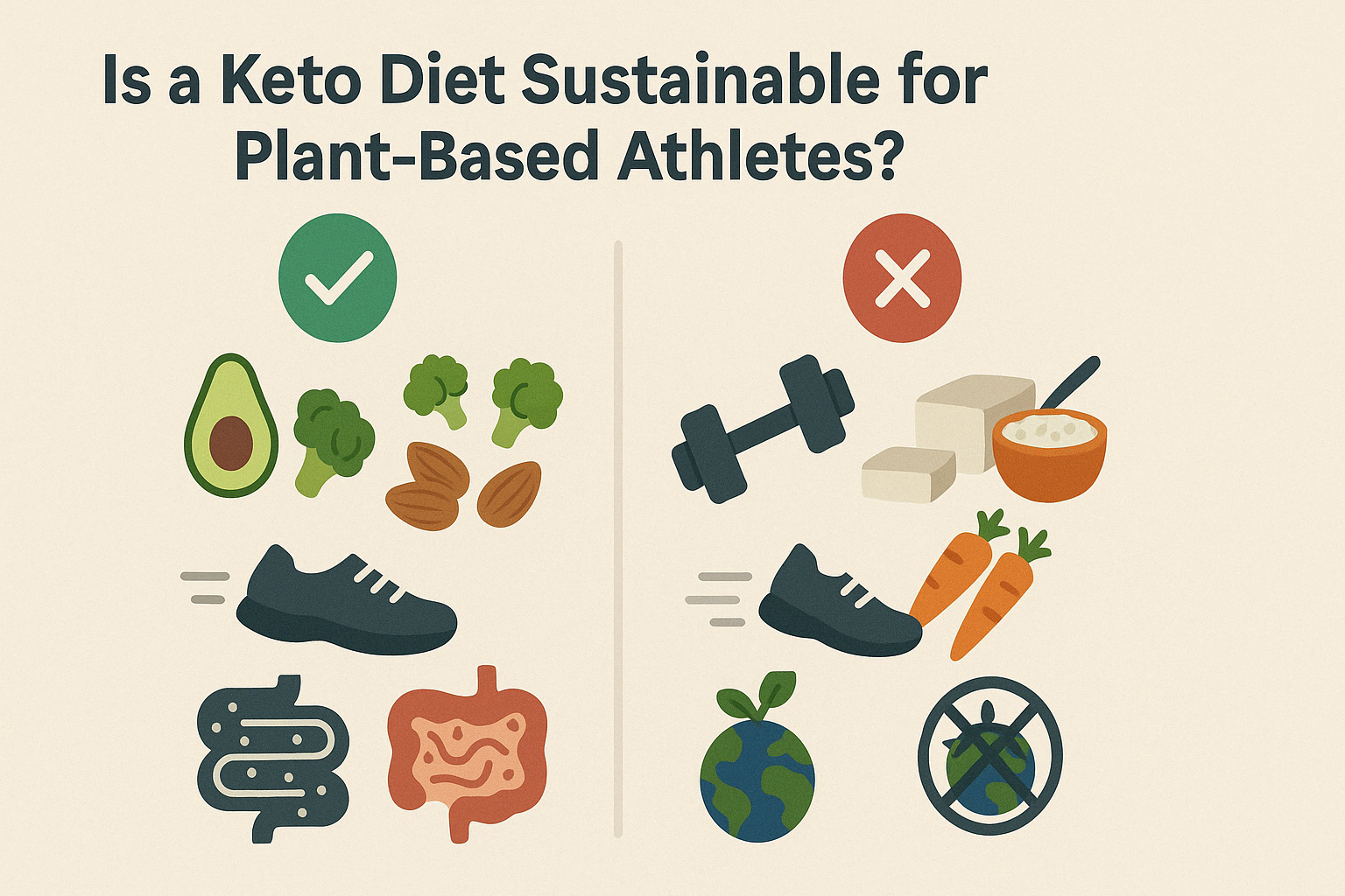 Vegan vs Vegetarian: Key Differences, Health Benefits, and What Plant-Based Really Means 5 Infographic comparing nutritional sustainability of vegan vs vegetarian keto diets for athletes