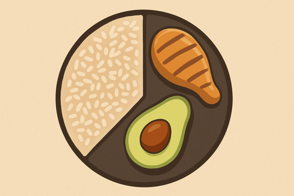 Clean Bulking Done Right: A Healthy Bulking Diet Plan with the Best Foods to Eat for Muscle Gain 5 Side-by-side view of high-carb and keto-friendly foods illustrating dietary choices in a healthy bulking diet