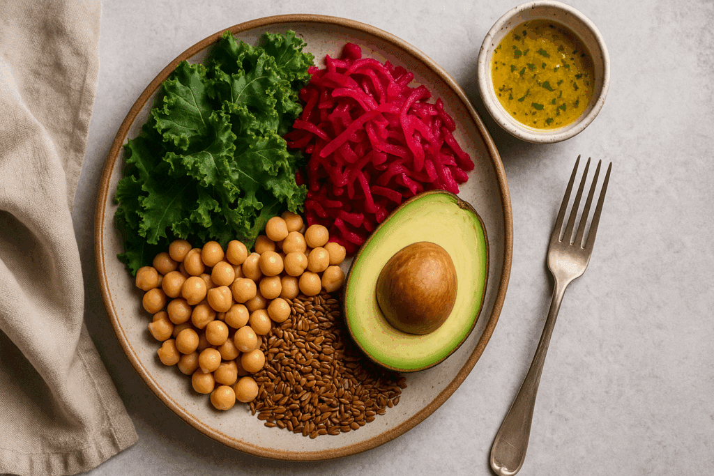 Smart Meal Prep to Lose Belly Fat: Expert-Backed Lunch Strategies for a Healthier, Leaner You 5 Flat lay of low carb vegan lunches packed in glass containers as part of smart meal prep to lose belly fat.