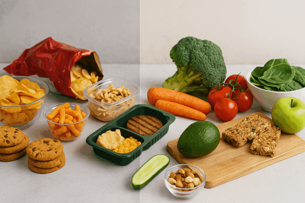 How to Lose Weight on a Vegan Diet: Science-Backed Tips, Meal Plans, and Foods That Support Healthy Fat Loss 6 Person exercising at home with smoothie and water nearby, promoting holistic habits for how to lose weight on a vegan diet.