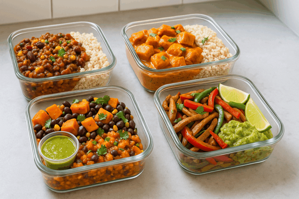 Fuel Your Gains the Smart Way: Easy Bulking Meal Prep Recipes and Science-Backed Nutrition Tips for Muscle Growth 6 Six balanced meals spaced through the day showing effective timing strategy for bulking meal prep recipes