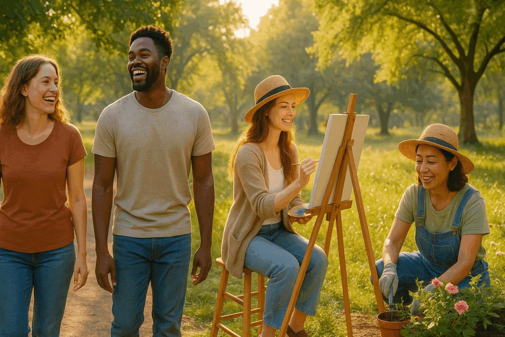 How to Treat Bulimia with a Whole-Health Approach: Exploring Nutrition, Lifestyle Changes, and Medication for Eating Disorders 6 Diverse group enjoying outdoor activities in a sunny park, symbolizing recovery and hope in How to Treat Bulimia