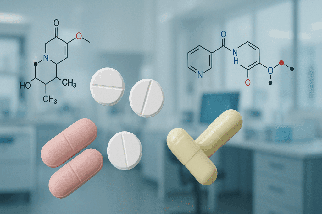 Understanding Anorexia Medication: How Drugs for Eating Disorders Fit into a Holistic Approach to Recovery 2 A clinical visualization of Anorexia Medication including SSRIs, atypical antipsychotics, and mood stabilizers in pill form with molecular structures displayed in a research lab setting