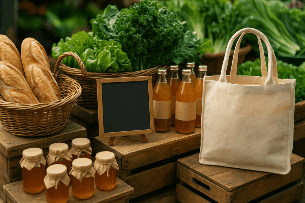 What Real Shoppers Say in Whole Foods Market Reviews: Expert Insights on Healthy Grocery Picks That Are Worth It 6 Locally sourced produce, bread, kombucha, and honey at a rustic outdoor display reflecting sustainability praised in Whole Foods Market reviews